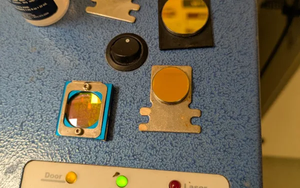 Mercury 3 laser optics cleaned and reassembled after service