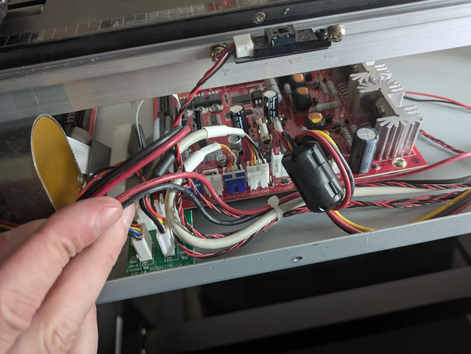 GCC Jaguar V driver board and wiring inside the machine
